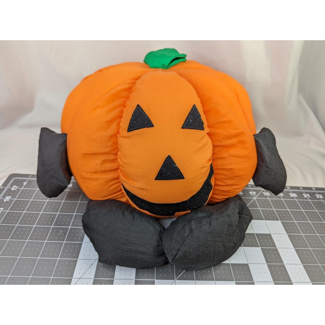 Nylon Pumpkin Jack O Lantern Plush Large Stuffed Animal Toy - Etsy