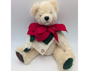 Oso de peluche Hermann Old Christmas Bear color crema mohair, edición limitada 90 de 2000, articulado, 35,5 cm (14 pulgadas)