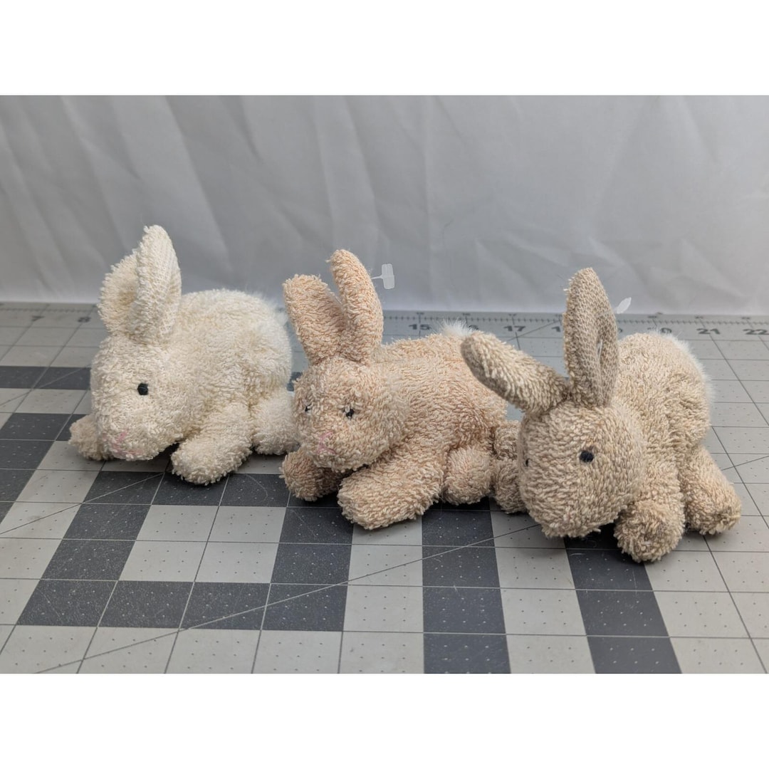 Russ Home Buddies Rabbit Plush Lot Terry Cloth Bunny Stuffed Animal Toy ...