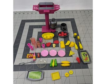 Barbie Tropical Pool Patio Set BBQ Grill Food Lot
