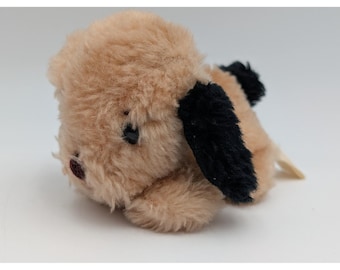 Kamar Plush Dog Tan Black Vintage 1970s Korea 4 Inch Stuffed Animal Toy
