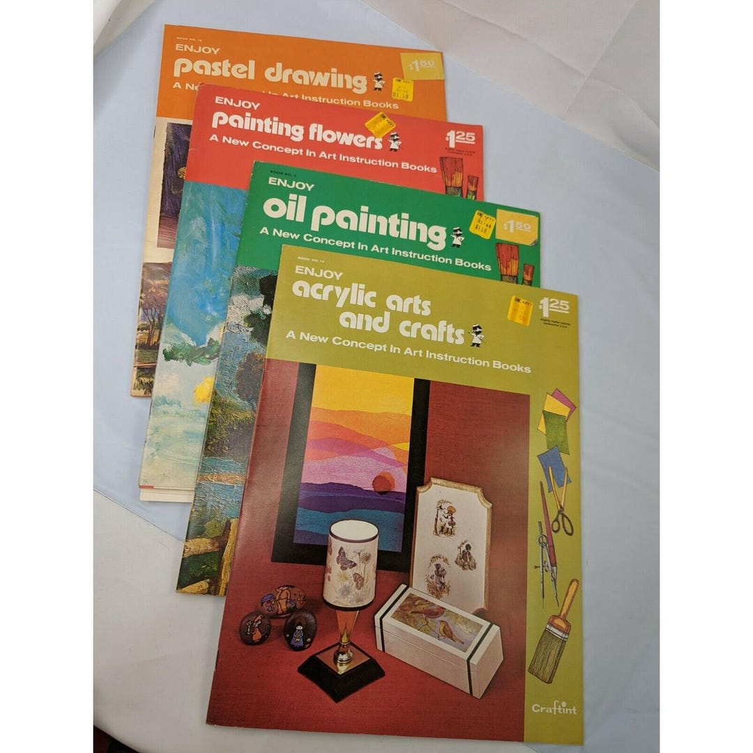 Vintage Art Book Lot Enjoy Oil Painting Acrylic Crafts Flowers Pastel 1970s - Etsy
