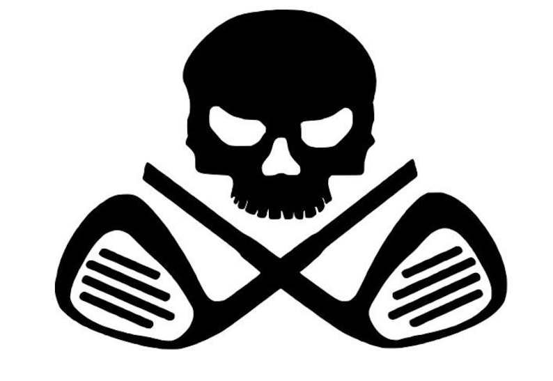 Skull Golf Club Decal | Etsy