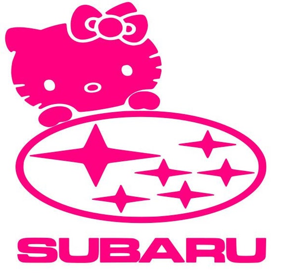 Hello Kitty Subaru Vinyl Car Window Laptop Decal Sticker