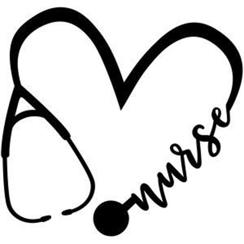 Download Nurse Heart Stethoscope Decal | Etsy