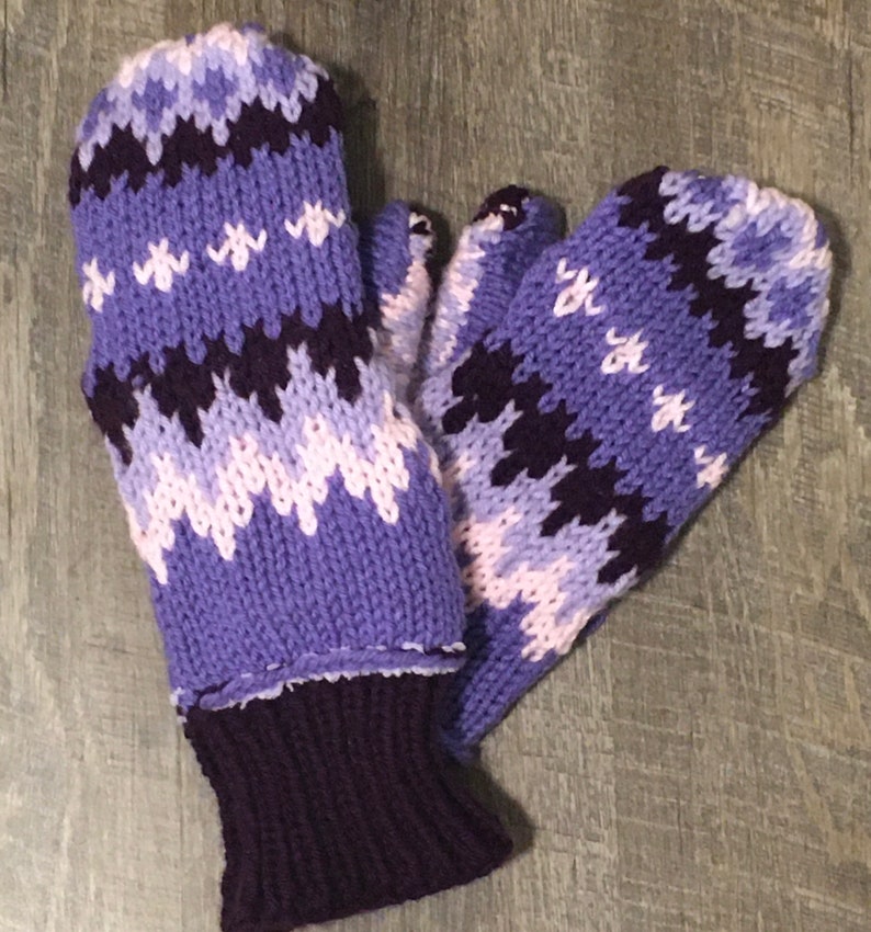 Bernie Sanders Mittens Pattern Replica, Bernie Mittens Pattern, Vermont Mittens, Insulated Knit Mittens, Double Layered Mittens image 2