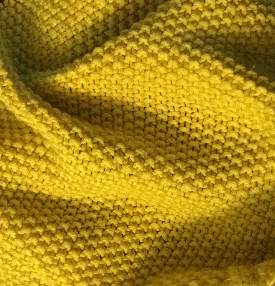 Seed Stitch Baby Blanket Pattern, Beginner Knit Simple Blanket for Baby