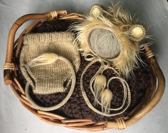 Newborn Lion Costume Knit Pattern, Newborn Lion Outfit, Baby Lion Costume, Lion Newborn Knitted Baby Costume, Knitted Baby Clothes, Lion Hat
