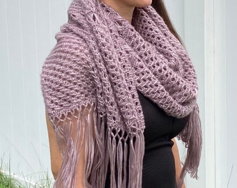 KNITTING PATTERN, Jolie Fille Stole, Knitted Stole, Easy Knitting Shawl Pattern, Rectangle Shawl Pattern