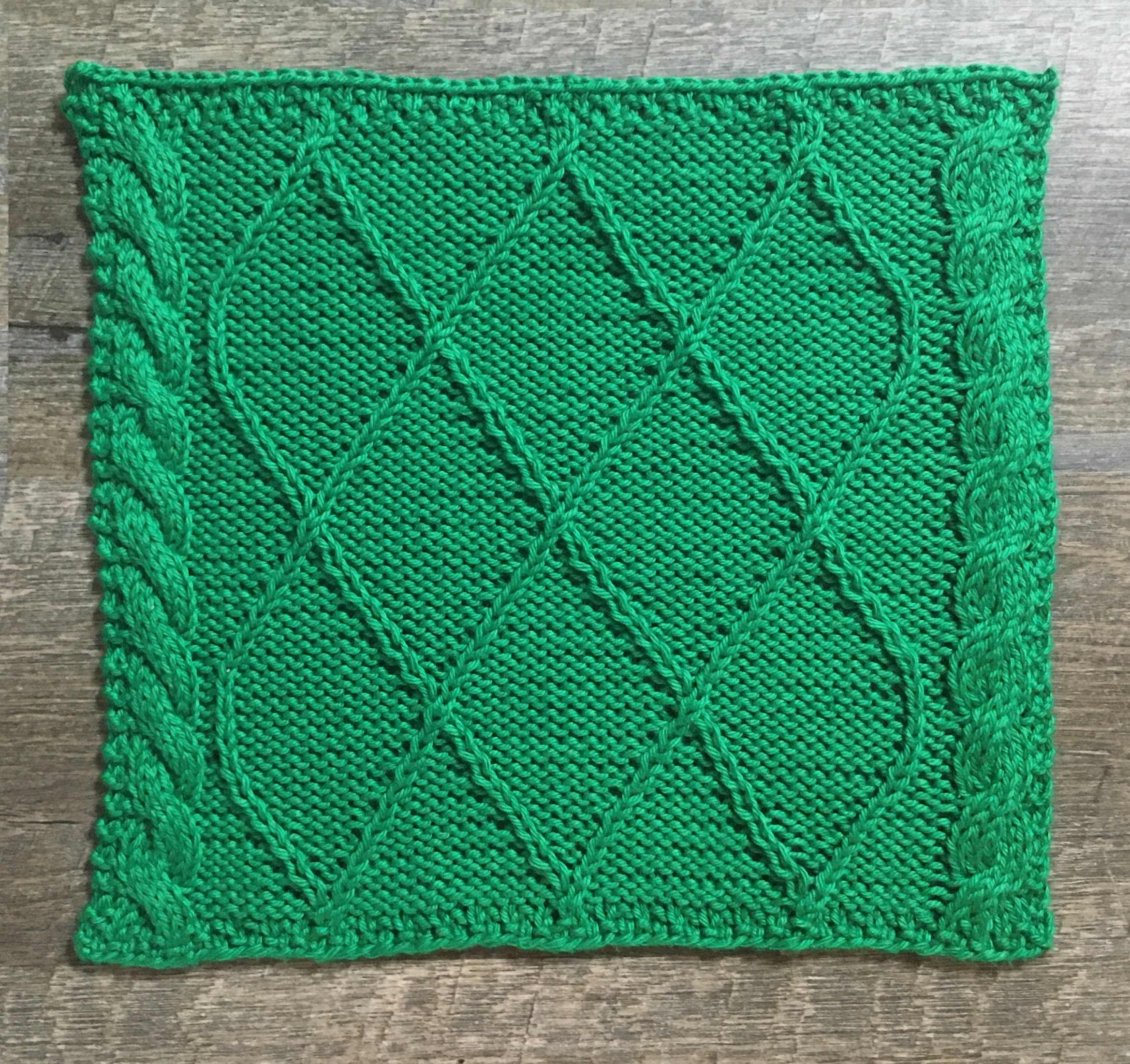 Cable Knit Pattern Square Dishcloth Pattern with Cables Etsy