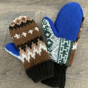 Bernie Sanders Mittens Pattern Replica, Bernie Mittens Pattern, Vermont Mittens, Insulated Knit Mittens, Double Layered Mittens