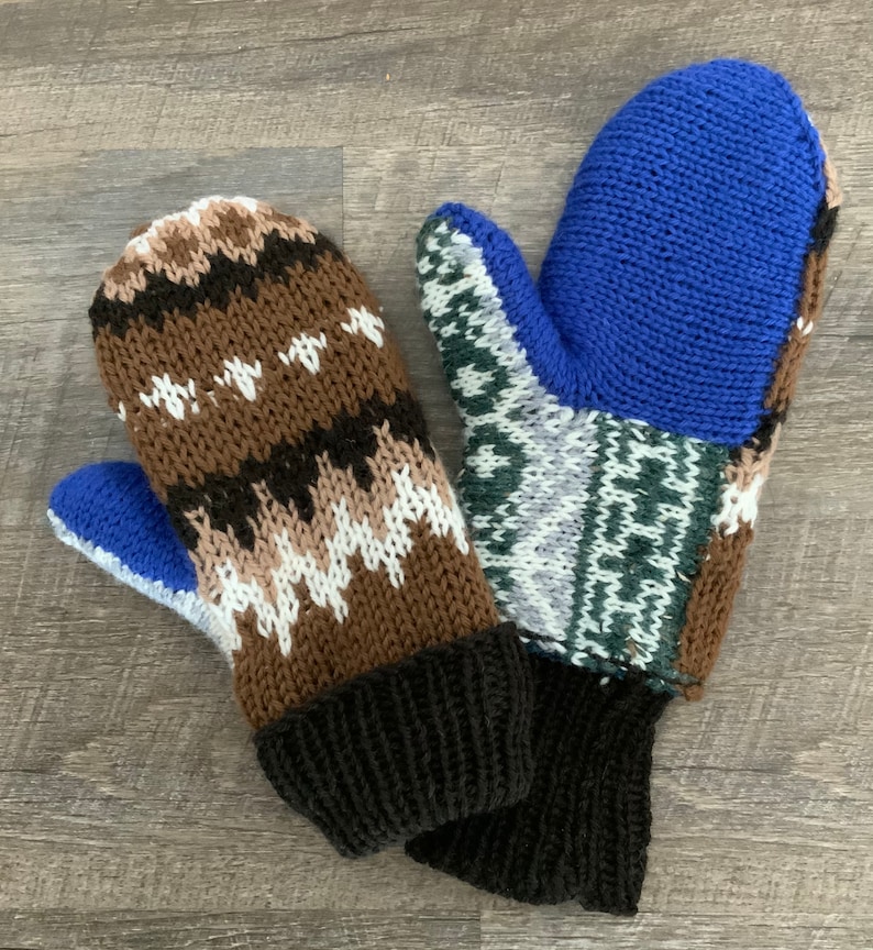 Bernie Sanders Mittens Pattern Replica, Bernie Mittens Pattern, Vermont Mittens, Insulated Knit Mittens, Double Layered Mittens image 1