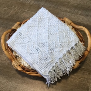 PDF Baby Crochet Pattern Snuggle Blanket Newborn Photo Props Layer Blanket Baby Security Blanket 17 x 17 &#39;Hearts and Diamonds&#39;