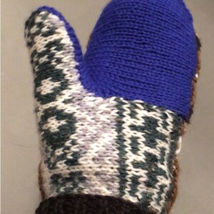 Bernie Sanders Mittens Pattern Replica, Bernie Mittens Pattern, Vermont Mittens, Insulated Knit Mittens, Double Layered Mittens image 9