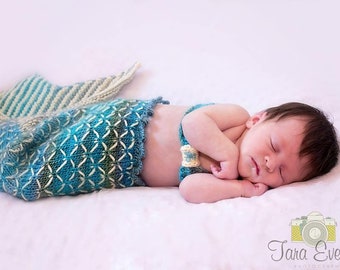 Knit Mermaid Tail Pattern, Newborn Photo Props Mermaid Tail, Newborn Outfit Knit Mermaid Tail Blanket, Photo Booth Prop Baby Mermaid Costume