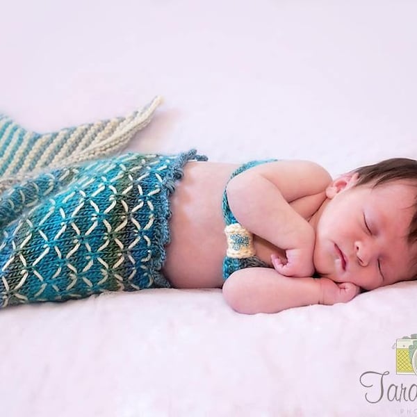 Knit Mermaid Tail Pattern, Newborn Photo Props Mermaid Tail, Newborn Outfit Knit Mermaid Tail Blanket, Photo Booth Prop Baby Mermaid Costume