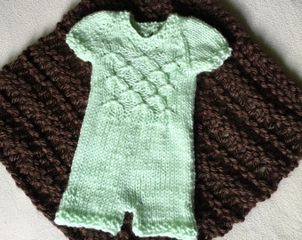 Newborn Knitting Pattern, Baby Knit Pattern, PDF Knitting Pattern Baby Girl, Knit Photo Prop Pattern, Baby Romper Knit Outfit, Baby Clothes