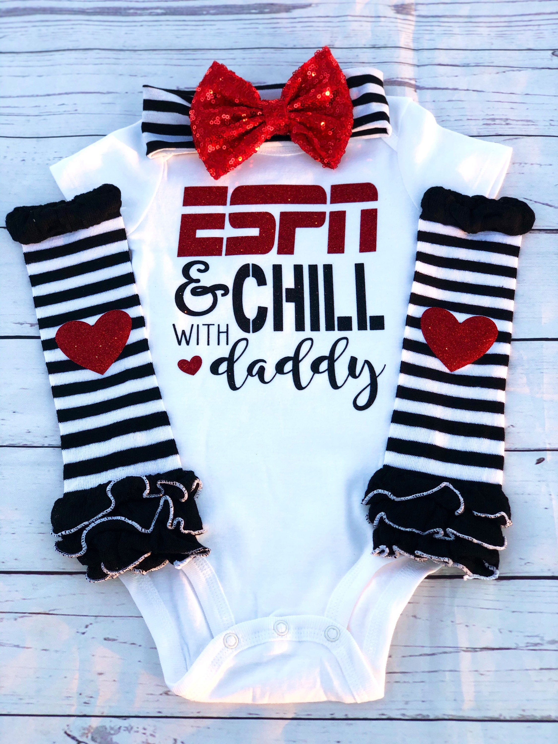 ESPN and Chill With Daddy Baby Shower New Baby Boutique Baby Etsy
