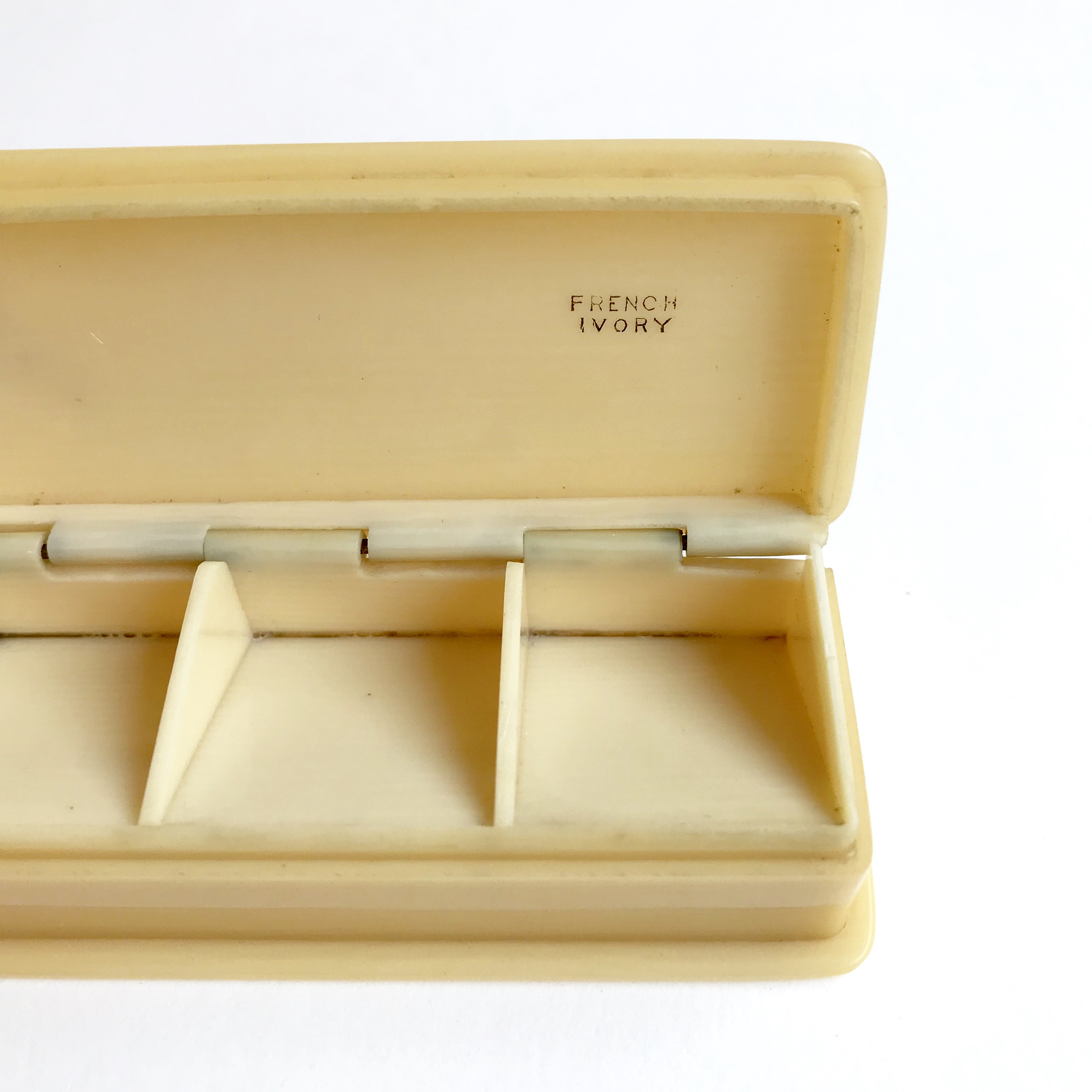 Vintage Postage Stamp Box // Stamp Storage // French Ivory Etsy