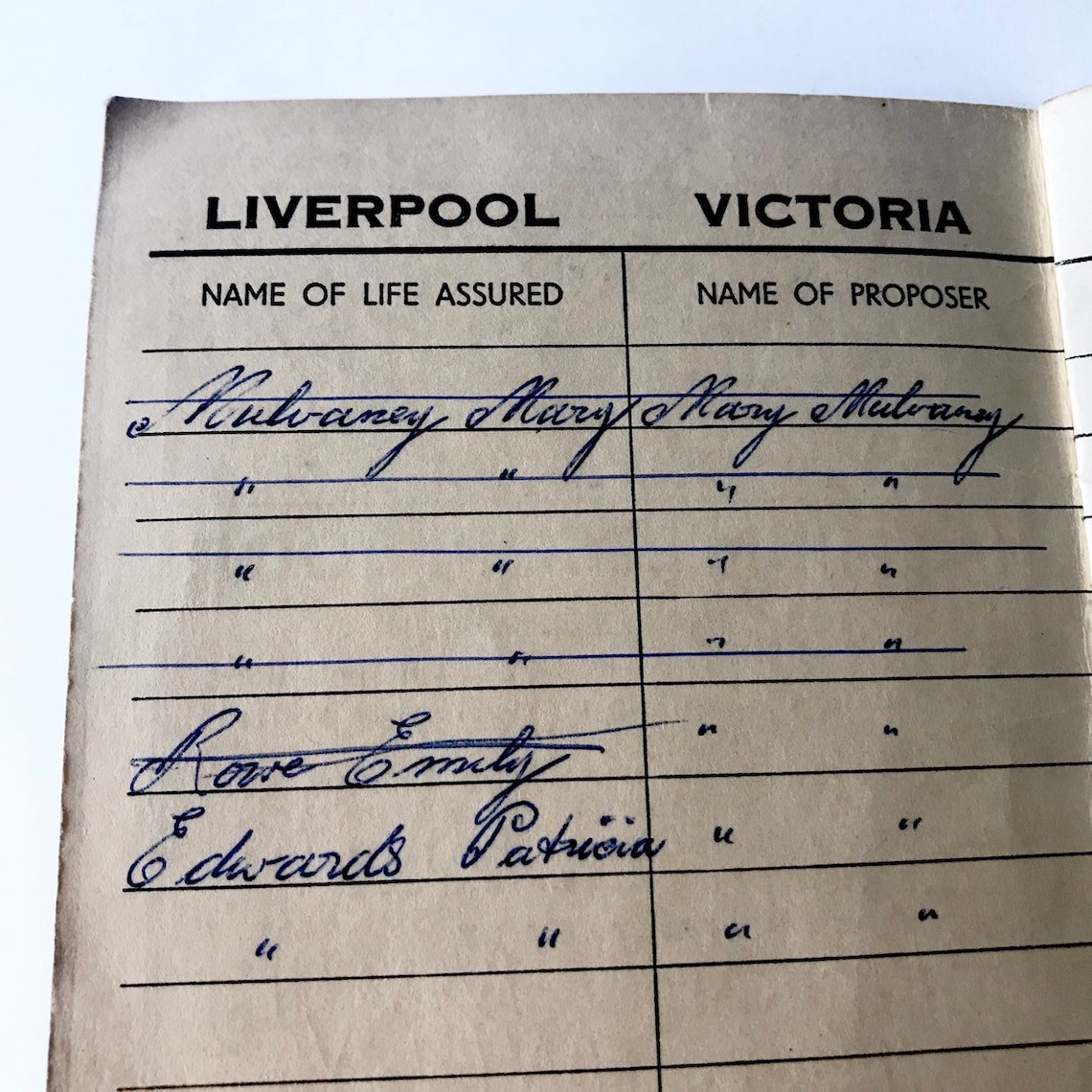 Liverpool Victoria Car Insurance Change Address Liverpool Victoria Insurance Book // livre de réception | Etsy