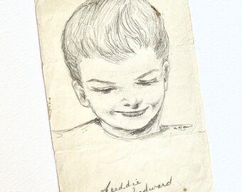 Beautiful Pencil Drawing // Original Art // Original Drawing // Portrait of a Boy