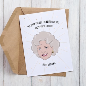Tarjeta de cumpleaños imprimible Golden Girls Rose Nylund / Betty White / Tarjeta de último minuto / Descarga PDF