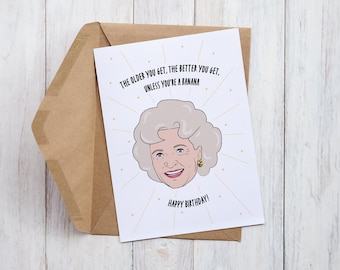 Golden Girls Rose Nylund Printable Birthday Card | Betty White | Last Minute Card | PDF download