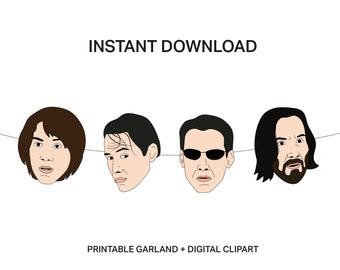 Keanu Reeves Banner | Printable Garland | Clip Art | PNG