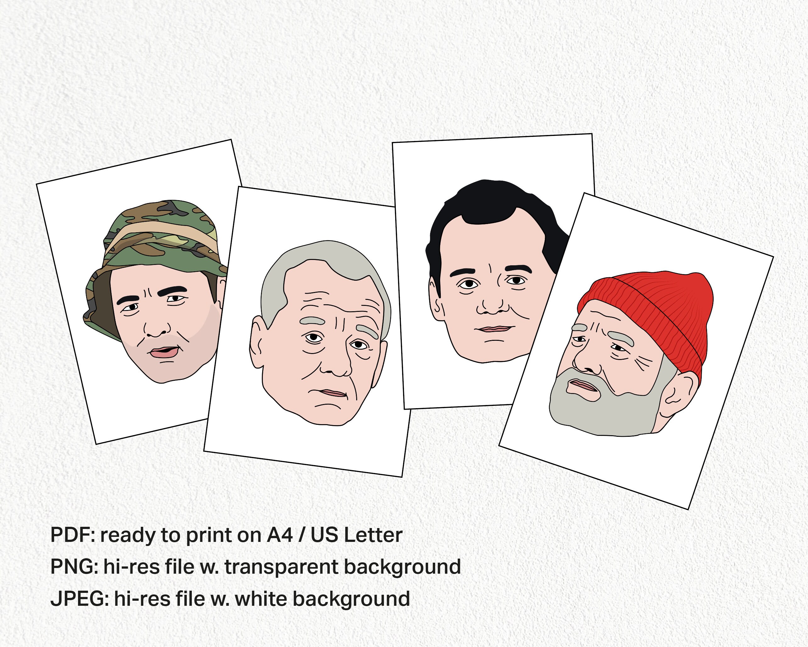 Printable Bill Murray Banner Iconic Movie Star Clip Art - Etsy