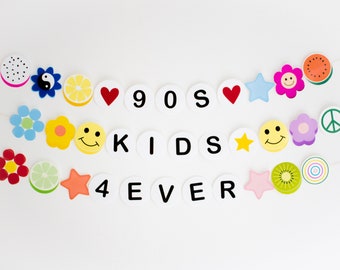 90s Theme Alphabet Banner | Printable Party Garland (Digital Download)