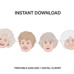 Golden Girls Banner | Printable Garland | Digital Clip Art