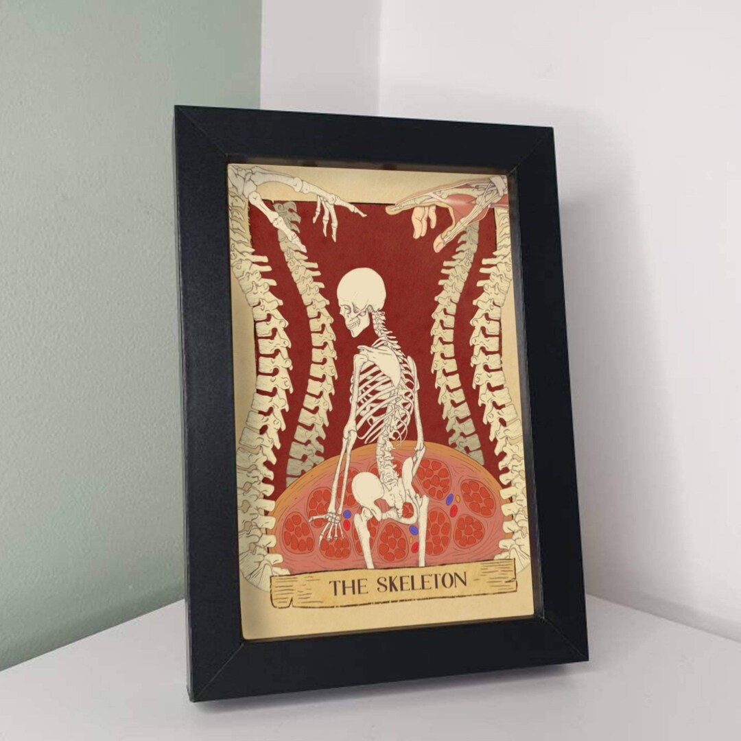 Skeleton Medical Tarot Card for Physiotherapist Orthopaedics Physio Surgeon Anatomy Bone Muscles