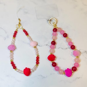 Strawberry Phone Charm| Phone Accessories | Pink Phone Charms | Cute Phone Charm| Phone accessory