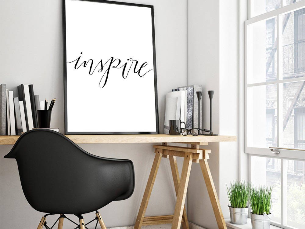 Inspirational Quote Print Inspire Wall Art Typography | Etsy
