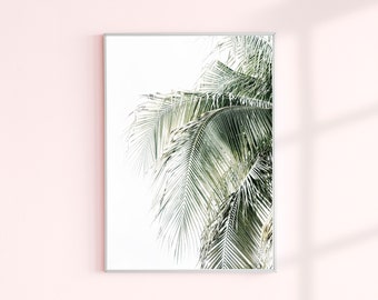 Tropical Palm Leaf Print, Minimalist Wall Art (Digital Art)