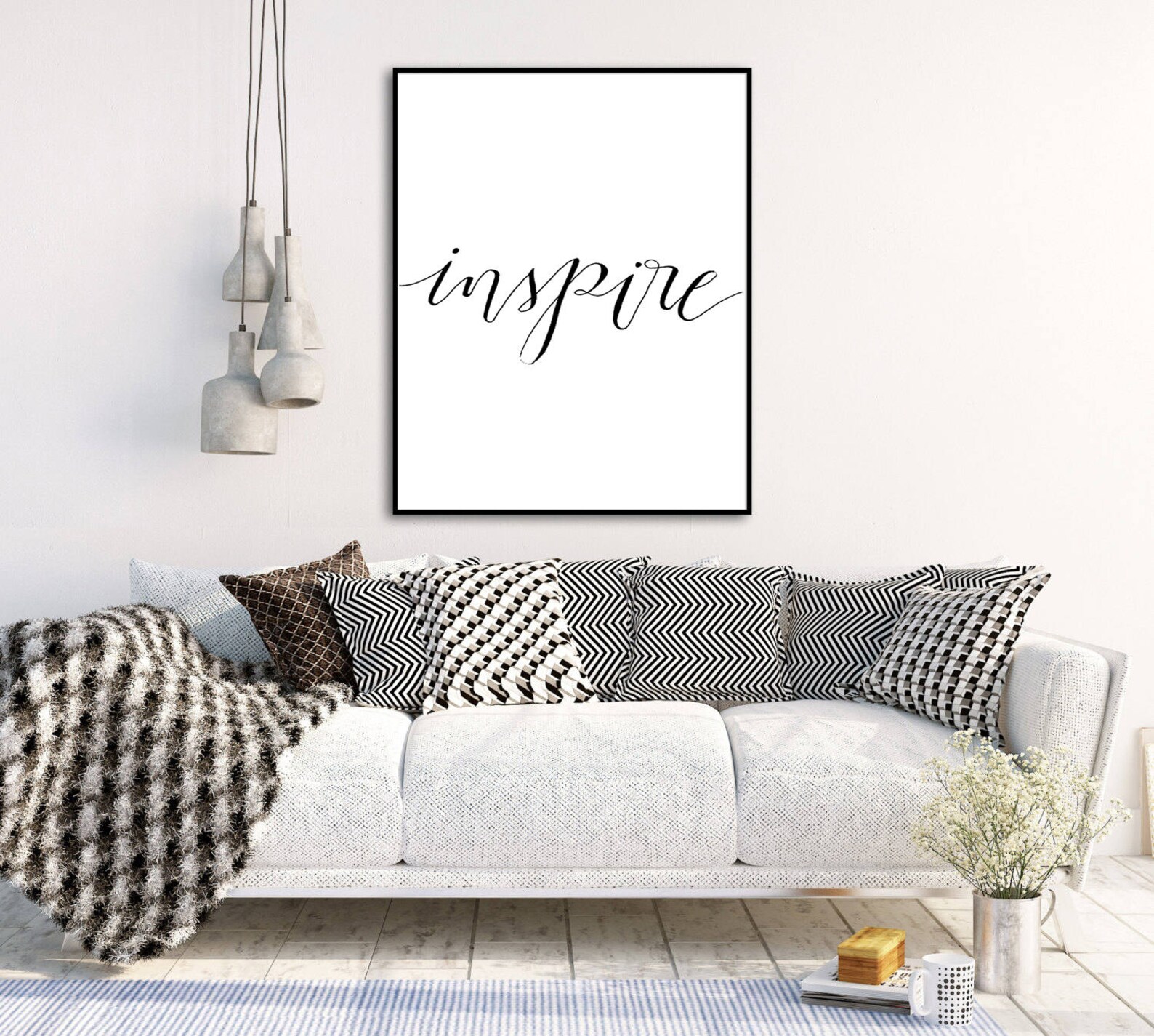 Inspirational Quote Print Inspire Wall Art Typography Etsy