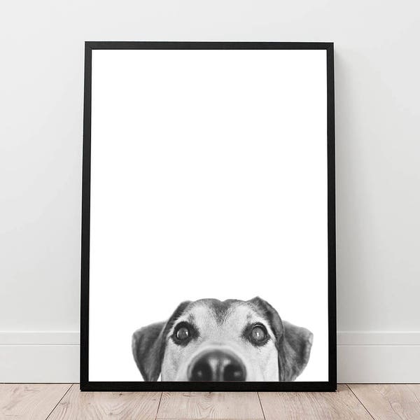 dog print, dog wall art, animal poster, minimal wall decor, nursery art, black and white photography, puppy printable, Scandinavian decor