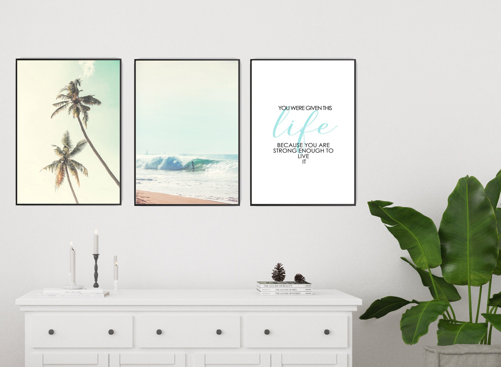 Surf Prints Set of 3 Digital Download Surfer Printable Art Etsy