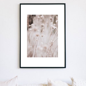 Cotton Grass Print, Blush Pink Beige Neutral Nordic Art (Digital Download) image 4