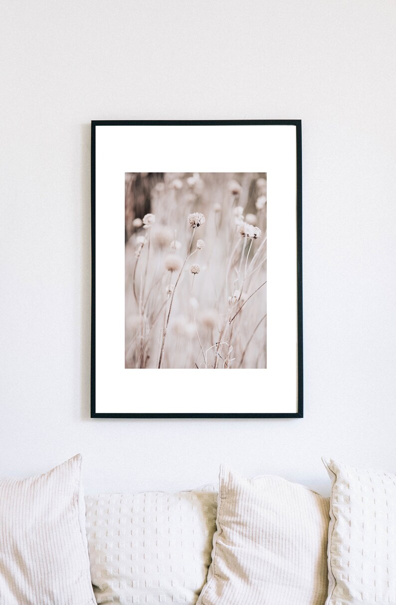 Neutral poster plants wall art minimal beige pink printable farmhouse decor nordic art cotton grass poster digital pastel colors art