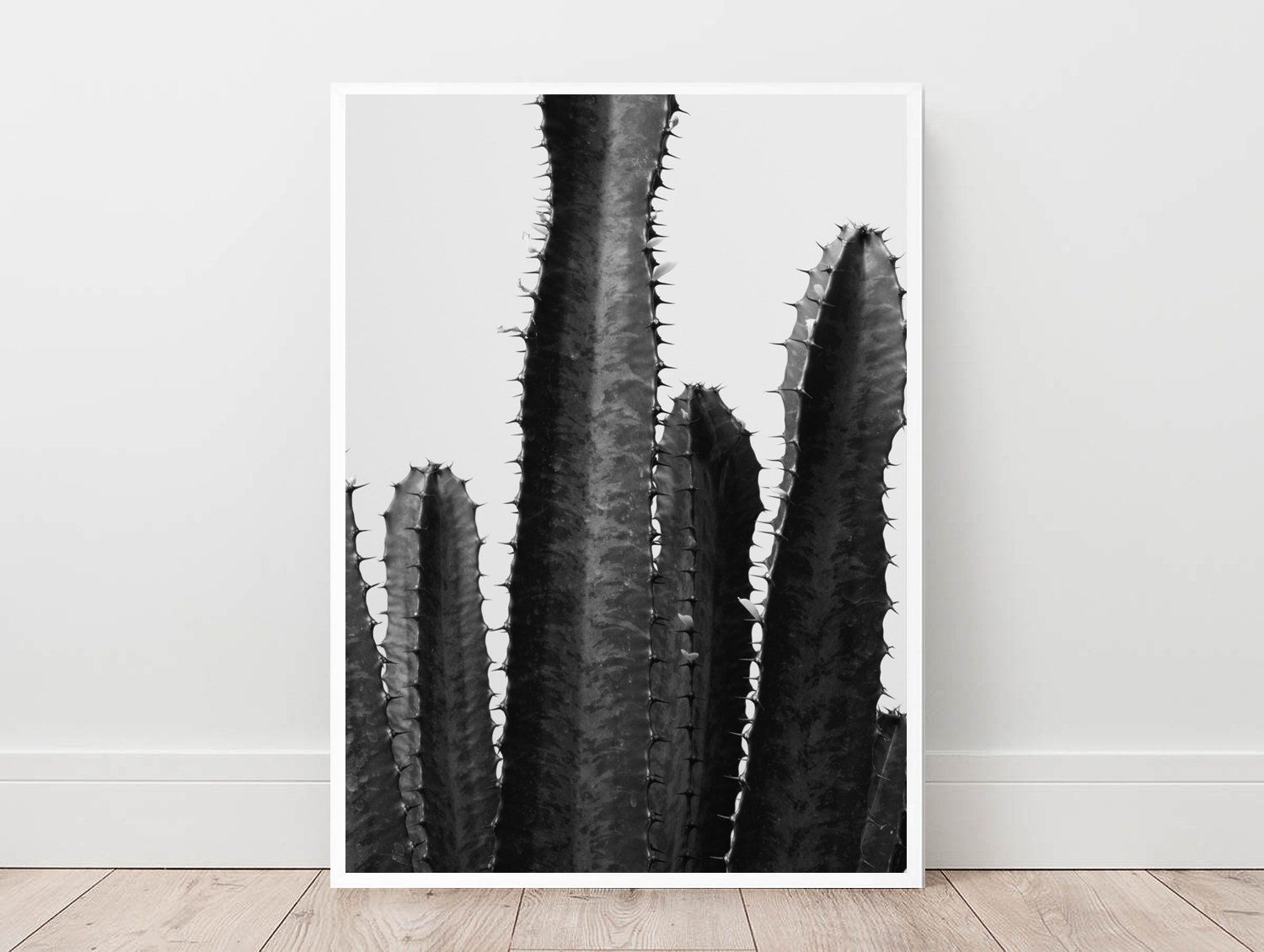 Cactus Print Printable Wall Art Black and White Home Decor | Etsy