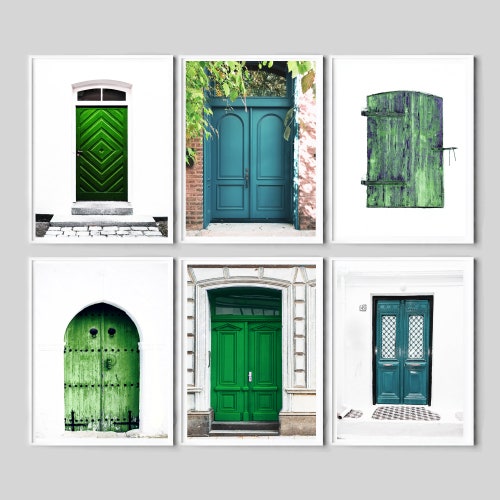 Emerald Green Doors Wall Art Door Print Set of 6 Prints Etsy