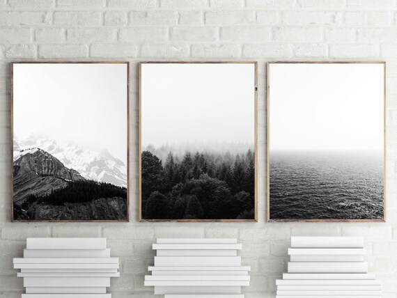 Forest Print Set of 3 Wall Art Affiche Scandinave Poster | Etsy