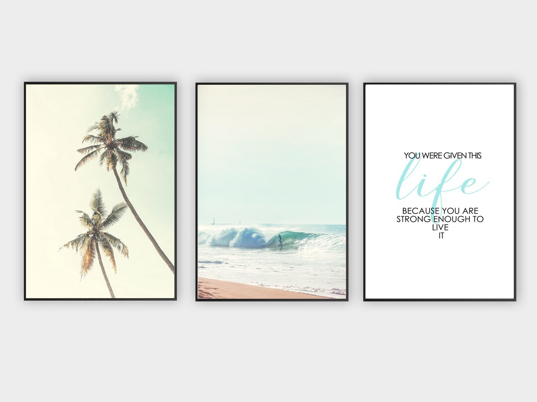 Surf Prints, Set of 3, Digital Download, Surfer Printable Art, Beach