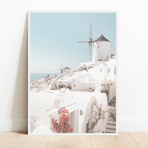 Santorini print, Greece photography, Mills printable art, Greek prints, Pastel colors Art, Travel photography, Oia poster, Digital Download