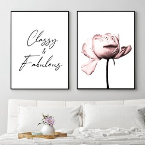 Classy and Fabulous Print, Fashion Printable Art, Peony Wall Art, Set ...