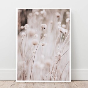 Cotton Grass Print, Blush Pink Beige Neutral Nordic Art (Digital Download) image 5