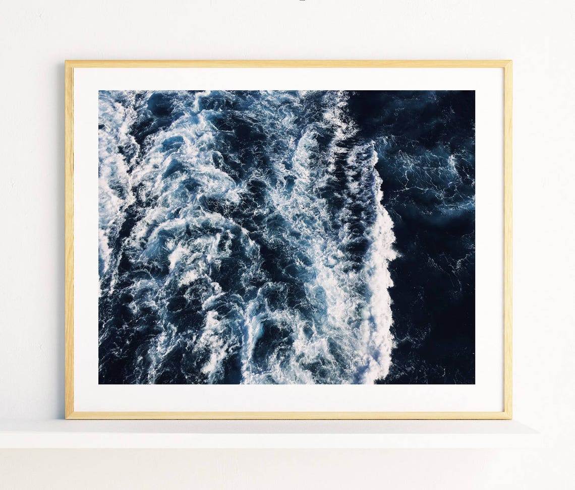 Ocean Art Print Sea Waves Photography Sea Foam Wall Art Etsy