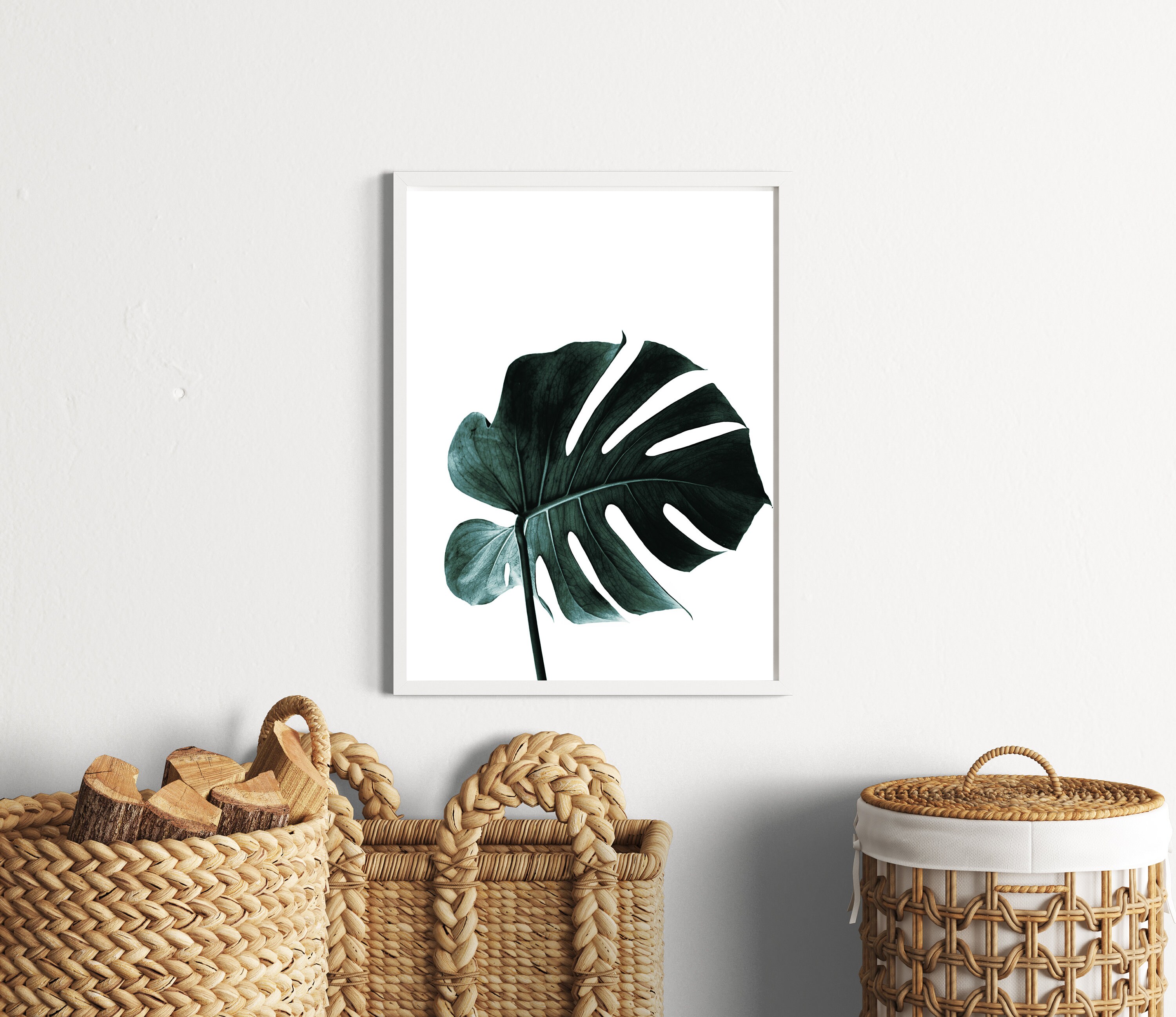 Monstera Leaf Leaf Printable Art Tropical Wall Art Green - Etsy