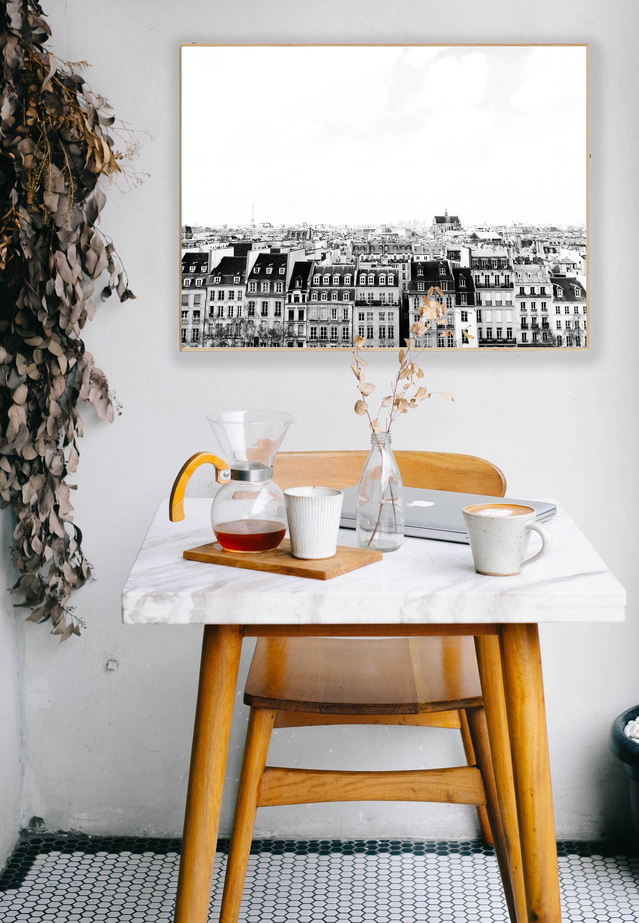 Paris Printable Art Black and White Print Paris Houses Wall | Etsy